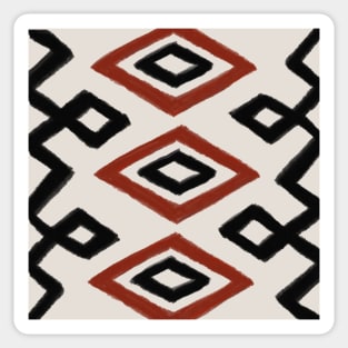 Boho Geometric Pattern in Rust Red and Black Sticker